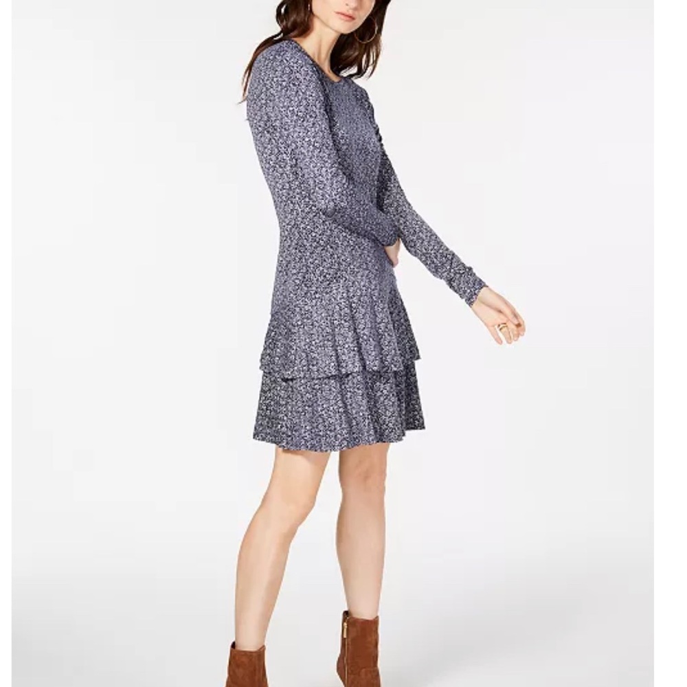 MICHAEL MICHAEL KORS Printed Tiered-Hem Dress,